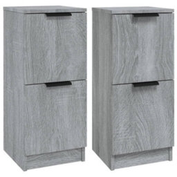 Berkfield Sideboards 2 Pcs Grey Sonoma 30X30X70 Cm Engineered Wood - thumbnail 2