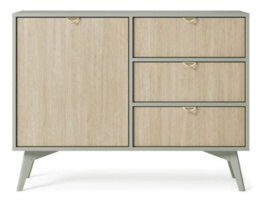 Arte Vibrant Forest Sideboard Cabinet H800mm W1060mm D380mm In Green & Oak Scandi - Infuse Your Space With Freshness - thumbnail 3