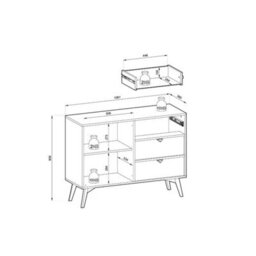 Arte Vibrant Forest Sideboard Cabinet H800mm W1060mm D380mm In Green & Oak Scandi - Infuse Your Space With Freshness - thumbnail 9