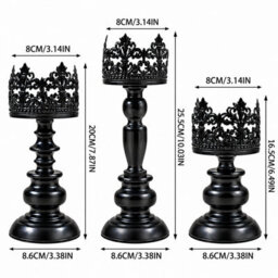 Halloween Candle Holders Set Of 3 Spooky Table Home Party Decoration - thumbnail 4