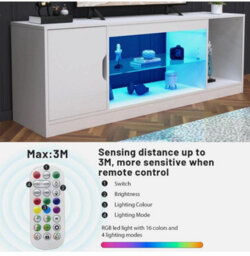 148Cm Led Tv Stand Unit Modern Tvs Gaming Entertainment Center With Cabinet - thumbnail 5