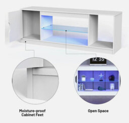 148Cm Led Tv Stand Unit Modern Tvs Gaming Entertainment Center With Cabinet - thumbnail 6