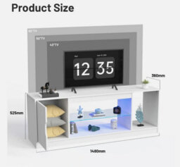 148Cm Led Tv Stand Unit Modern Tvs Gaming Entertainment Center With Cabinet - thumbnail 7