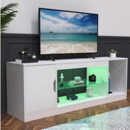 148Cm Led Tv Stand Unit Modern Tvs Gaming Entertainment Center With Cabinet - thumbnail 3