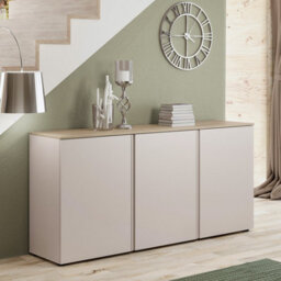 FurniComp LTD Furnicomp Lisbon 3 Door 180Cm Cashmere And Oak Sideboard - thumbnail 1