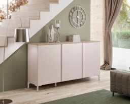 FurniComp LTD Furnicomp Lisbon 3 Door 180Cm Cashmere And Oak Sideboard - thumbnail 3