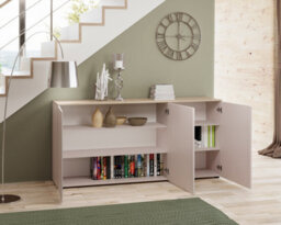 FurniComp LTD Furnicomp Lisbon 3 Door 180Cm Cashmere And Oak Sideboard - thumbnail 4