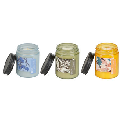Beliani Set Of 3 Scented Candles Fruity Bloom Soy Wax Fresh Notes Floral Notes - image 1
