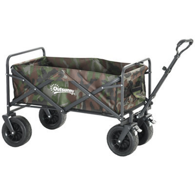 Chilli Seating 95L Folding Steel Frame Garden Trolley, With Handle - Multicolour