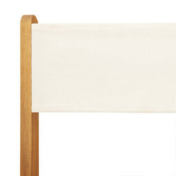 Berkfield Folding Garden Chairs 6 Pcs Cream White Fabric And Solid Wood - thumbnail 9