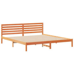 Berkfield Modern With Headboard Wax Brown 180 X 210 Cm Solid Pine Wood