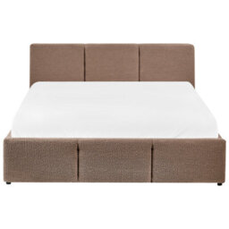 Beliani Ottoman Bed Boucle Bousse 140 X 200 Cm (Eu Double) Taupe - thumbnail 7