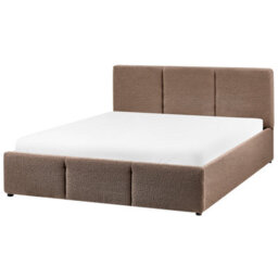Beliani Ottoman Bed Boucle Bousse 140 X 200 Cm (Eu Double) Taupe - thumbnail 5