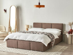 Beliani Ottoman Bed Boucle Bousse 140 X 200 Cm (Eu Double) Taupe - thumbnail 2