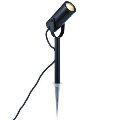 Ip44 Outdoor Ground Spike Lamp Wall & Sign Garden Spot Light Gu10 Matt Black - image 1