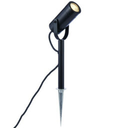Ip44 Outdoor Ground Spike Lamp Wall & Sign Garden Spot Light Gu10 Matt Black - thumbnail 1