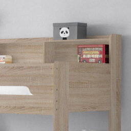 Orion Oak Wooden Storage Triple Sleeper Bunk Bed Frame - 3Ft Single Top And 4Ft Small Double Bottom - thumbnail 3