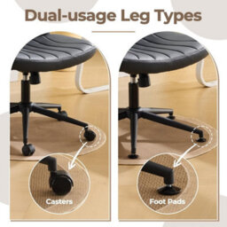 Black Pu Leather Mid Back Office Chair,swivel Lift Desk Chair With Wheels Modern - thumbnail 4