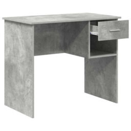 Berkfield Desk With Storage Concrete Grey 90X49.5X75 Cm Engineered Wood - thumbnail 4
