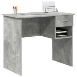 Berkfield Desk With Storage Concrete Grey 90X49.5X75 Cm Engineered Wood - thumbnail 3