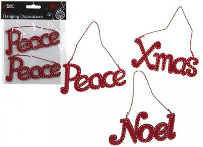 PMS Set Of 2 Die Cut Christmas Hanging Decorations