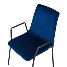 Beliani Set Of 2 Dining Chairs Jefferson Velvet Dark Blue - thumbnail 8