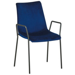 Beliani Set Of 2 Dining Chairs Jefferson Velvet Dark Blue - thumbnail 5