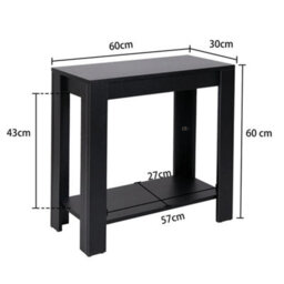 High Gloss Black Sofa Side Table 2 Tiers Coffee End Table Living Room Bedroom - thumbnail 2
