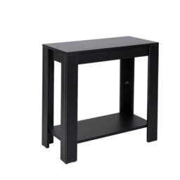 High Gloss Black Sofa Side Table 2 Tiers Coffee End Table Living Room Bedroom