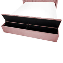 Beliani Bed With Storage Bench Velvet Noyers 140 X 200 Cm (Eu Double) Pink - thumbnail 8