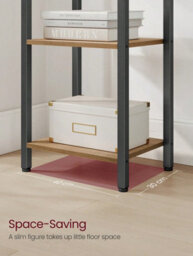 LEDREM 6-Tier Tall Bookshelf, Narrow Bookcase With Steel Frame, Skinny Book Shelf For Living Room, Study, Brown And Black - thumbnail 4