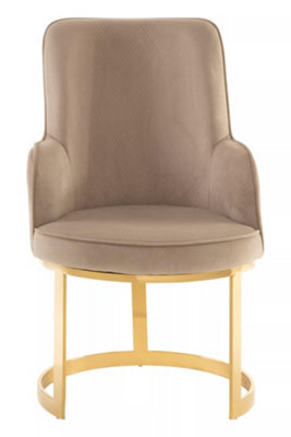 Orsina Durable Beige Velvet Dining Chair, Versatile Modern Chair For Dinner, Sleek Luxury Chair For Livingroom - image 1
