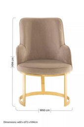 Orsina Durable Beige Velvet Dining Chair, Versatile Modern Chair For Dinner, Sleek Luxury Chair For Livingroom - thumbnail 9