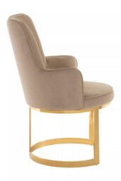 Orsina Durable Beige Velvet Dining Chair, Versatile Modern Chair For Dinner, Sleek Luxury Chair For Livingroom - thumbnail 3