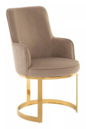 Orsina Durable Beige Velvet Dining Chair, Versatile Modern Chair For Dinner, Sleek Luxury Chair For Livingroom - thumbnail 2