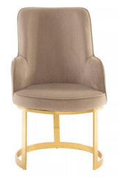 Orsina Durable Beige Velvet Dining Chair, Versatile Modern Chair For Dinner, Sleek Luxury Chair For Livingroom - thumbnail 1