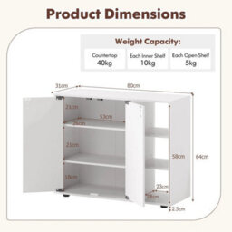 Modern Freestanding Wooden Organizer-White - thumbnail 2