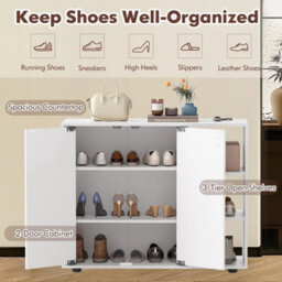 Modern Freestanding Wooden Organizer-White - thumbnail 3