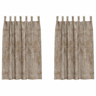 Berkfield Classic Curtain With Curtains 2 Pcs Champagne 175 X 140 Cm Velvet - image 1