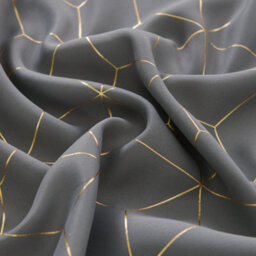 Deconovo Blackout Eyelet Curtains, Thermal Curtains Gold Diamond Printed Curtains For Bedroom, Light Grey, 66 X 72 Inch, One Pair - thumbnail 4