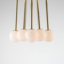 Houseof Brass Frosted Shade Opal Ball Cluster Ceiling Light - Gold - thumbnail 4