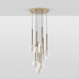Houseof Brass Frosted Shade Opal Ball Cluster Ceiling Light - Gold - thumbnail 3