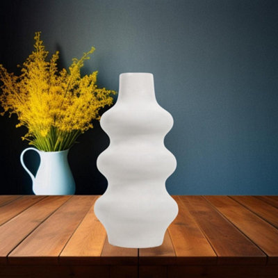 Deenz Abstract Matte Vase White Flower Vase Minimalist Modern Home Decor Dried Decorative Classic