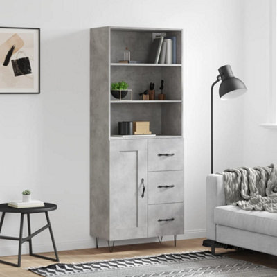 Berkfield Highboard Concrete Grey 69.5X34X180 Cm Engineered Wood - image 1