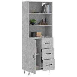 Berkfield Highboard Concrete Grey 69.5X34X180 Cm Engineered Wood - thumbnail 3