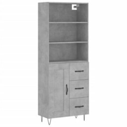 Berkfield Highboard Concrete Grey 69.5X34X180 Cm Engineered Wood - thumbnail 2