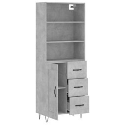 Berkfield Highboard Concrete Grey 69.5X34X180 Cm Engineered Wood - thumbnail 4