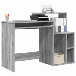 Berkfield Desk With Storage Grey Sonoma 120.5X44X88.5 Cm Engineered Wood - thumbnail 3