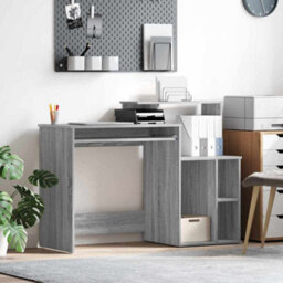 Berkfield Desk With Storage Grey Sonoma 120.5X44X88.5 Cm Engineered Wood - thumbnail 1