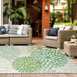 Homeart Outdoor Indoor Rug, Easy Clean, Uv Weather Resistant Rug For Patio, Gardenbellis Green,160X230Cm - thumbnail 4